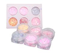 Lot de 6 poudres de paillettes pour ongles - Paillettes décoratives lumineuses pour manucure DIY - Accessoires d'ongles vivants pour femmes