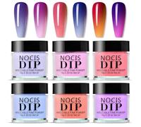 Lot de 6 poudres de trempage pour ongles à séchage rapide, pas besoin de lampe UV, manucure de qualité professionnelle à domicile