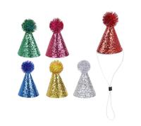 Lot de 6 poudres scintillantes en cuir synthétique pour animal de compagnie - Pour fête d'anniversaire - Costume de chien