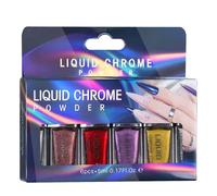 Lot de 6 poudres scintillantes pour ongles holographiques Finition miroir pour fêtes et usage quotidien