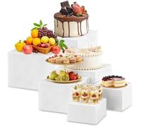 Lot de 6 Presentoir Aperitif Buffet Cube, Presentoir Gateau en Acrylique, Support Gateau polystyrene Supports PVC de 12,7 à 25,4 cm