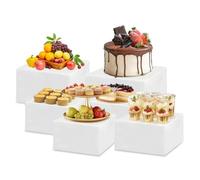 Lot de 6 Presentoir Aperitif Buffet Cube, Presentoir Gateau en Acrylique, Support Gateau polystyrene Supports de Buffet Mariage pour Traiteur, Dessert, Bijoux, Figurines, Bonbons, Aliments