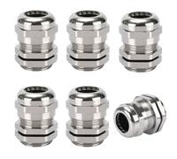 Lot de 6 presse-étoupes PG7 étanches M12 - Connecteurs de câbles nickelés - Passe-câbles pour raccord de câble de 3 à 6,5 mm (filetage extérieur 15,2 mm)