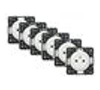 Lot de 6 prises de courant 2P+T 16A Céliane affleurantes - Blanche blanc G