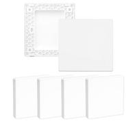 Lot de 6 prises de courant - Plaque murale aveugle encastrée 8,6 x 8,6 cm en plastique robuste sans vis - Blanc - Pour prises non utilisées ou interrupteurs d'éclairage