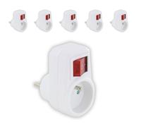 Lot de 6 prises Easy Switch On/Off 16A 3500W blanc - Chacon