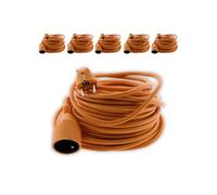 - Lot de 6 prolongateurs jardin 16A HO5VV-F 3G1,5mm² 2P+T 25m - orange