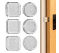 Lot de 6 Protecteur de Poignée de Porte, Butée de Porte Adhésive Murale, Tampon de Silicone Transparent, Amortisseur Silencieux pour Murs et Meubles, Motifs Ronds et Carrés, pour Derrière les Portes
