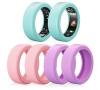 Lot de 6 protecteurs de bagues compatibles avec Oura Ring Gen 4/Oura Gen 3/Ultrahuman - Accessoires d'entraînement en silicone pour homme et femme - 2 roses + 2 violets + 2 verts - M pour 11, 12, 13