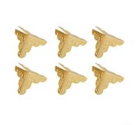 Lot de 6 protections d'angle décoratives en fer pour rangement en bois ou boîtes cadeaux, garniture au design antique pour décoration d'intérieur, travaux manuels et souvenirs (jaune)