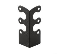 Lot de 6 protections d'angle en fer au look vintage pour plinthes pour une durabilité accrue dans les portes et les couloirs (noir, 6 pièces)