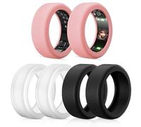 Lot de 6 Protections de Bague Compatibles Avec Oura Ring Gen 4/3, SAMSUNG Galaxy Ring, RingConn2 et 1 - Anti-Chute - En Silicone (Noir, Transparent, Rose, Taille S pour 5-10)