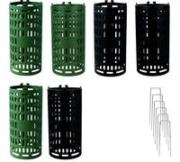 Lot de 6 protections de tronc d'arbre en polypropylène respirant avec trou d'air pour la protection du gel et des animaux, installation facile pour plantes et fleurs de jardin, vert et noir, 38,1 x