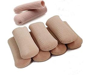 Lot de 6 protections en tissu pour orteils fermés avec doublure en gel pour éviter le développement des cors, des callosités et des ampoules entre les orteils, adoucir et apaiser la peau