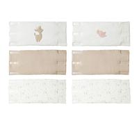 Nattou Lot de 6 protège-Lits en Coton et Polyester - Rembourrage en Coton/Polyester - pour Fan - Beige/Blanc