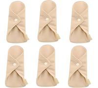 Lot de 6 protège-slips réutilisables en coton bio de 18 cm, lavables et respirants pour un usage quotidien, flux léger post-partum ou fuites urinaires