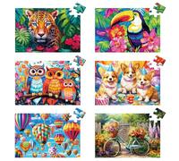 Lot de 6 Puzzles de 36 Grandes pièces pour Personnes âgées,Puzzles de 36 Pièces pour Personnes Âgées, Les Énigmes d'Alzheimer, Jeux de Mémoire et de Cognition pour Les Personnes Âgées