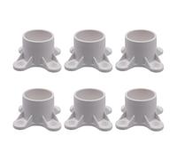 Lot de 6 raccords à bride en PVC solide - Pour des bases de table sécurisées et pour la fabrication de systèmes de stockage - Supports de pieds de table