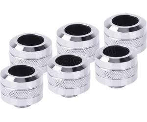 Lot de 6 Raccords à compression pour Tube Ø16mm Alphacool Eiszapfen Pro (Argent)