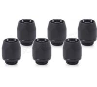 Lot de 6 Raccords à compression pour Tube Ø7,6/12,7mm - G1/4" Alphacool HF TPV Metal (Noir)