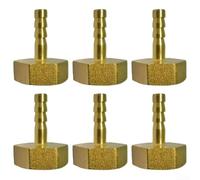 Lot de 6 raccords barbelés en laiton avec filetage interne à 4 points pour une utilisation dans des environnements de basse à moyenne pression (4-6)