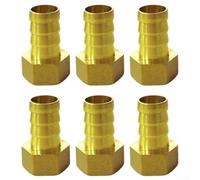 Lot de 6 raccords barbelés en laiton - Filetage interne - Géométrie à 4 points pour un contrôle stable du flux dans plusieurs lignes de médias (4-14)