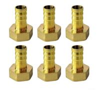 Lot de 6 raccords barbelés en laiton - Filetage interne - Géométrie à 4 points pour un contrôle stable du flux dans plusieurs lignes de médias (4-12)