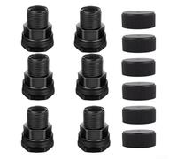 Lot de 6 raccords de cloison avec tuyau fileté 3/4" mâle GHT x 1/2" femelle NPT pour réservoirs d'eau et aquariums
