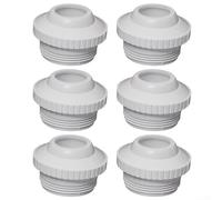 Lot de 6 raccords de jet de retour de piscine de 2,5 cm avec buse Bull's Eye pour Hayward SP1419E Entrée de débit directionnelle en plastique blanc pour contrôle de l'eau du spa