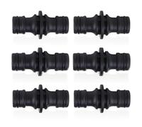 Lot de 6 raccords de tuyau d'arrosage, 1/5,1 cm, adaptateur de tuyau d'eau, pour rallonge et réparation, pour raccord de tuyau d'arrosage Gardena, raccord double face (noir)