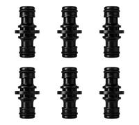 Lot de 6 raccords de tuyau double 1/2" - Pour tuyau d'arrosage Gardena - Rallonge de raccordement double face - Noir