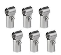 Lot de 6 raccords de tuyau en T de 25 mm - Raccord de tuyau structurel - Pince de clôture réglable en acier inoxydable avec vis et écrous pour clôture en grillage et balustrade