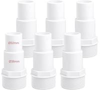 Lot de 6 raccords de Tuyau pour Piscine-Diamètre : 32/38 mm sur 1,5""¿Skimmer ou à Une Pompe¿Le raccord de Tuyau est Compatible avec Les tuyaux de Piscine Courants