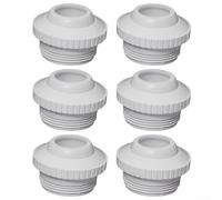 Lot de 6 raccords d'entrée de débit directionnel de 2,5 cm avec buse Bull's Eye, pour Hayward SP1419E Jet de retour de 3,8 cm, pièces en plastique blanc pour piscine et spa