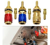 Lot de 6 raccords rapides pour tubes à gaz et eau de 8 mm, en laiton, conçus pour des opérations de soudage sans soudure (jaune)