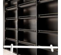 Lot de 6 rails de protection d'étagère décoratifs commerciaux - Clôture en aluminium blanche de 61 cm pour étagère à chaussures, vitrine, armoire et barre de barrière d'étagère domestique