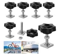 Lot de 6 rainures M8 pour barres de toit - Adaptateur à rainure en T - 20 x 20 mm (M8 x 35 mm) - Avec écrou en forme d'étoile et rondelles - Pour barres de toit
