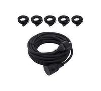 Chacon - Lot de 6 rallonges 1x16A - 3500W - 10m - Noir