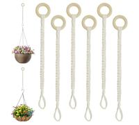 Lot de 6 rallonges de suspension pour plantes en corde avec chaîne en bois réglable pour suspendre des plantes,articles pratiques faits à la main,parfaits pour la décoration intérieure et extérieure