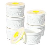 Lot de 6 ramequins en céramique Motif étoiles Passe au four Pour pudding, crème brûlée, soufflé, sauce à tremper, mini bols de service simple