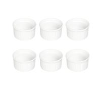 Lot de 6 Ramequins Ronds ""Céramique"" 9cm Blanc