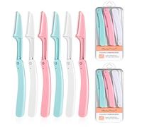 Lot de 6 rasoirs à sourcils pliables - Portable - Rasoir pour le visage - Pour femme - Multi-usage - Pour une utilisation quotidienne