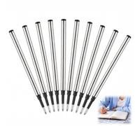 Lot de 6 Recharge Stylo Bille 0.5 mm, Recharge Roller, pointe fine noir, cartouches d’encre universelles pour stylos rechargeables, écriture fluide, séchage rapide, compatible stylos bille métal