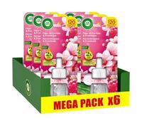 Lot de 6 Recharges Diffuseur désodorisant Electrique Huiles essentielles Fleur de cerisier ET Framboise