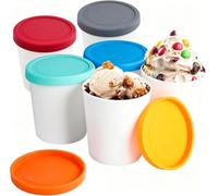 Lot de 6 récipients à glace pour crème glacée de 250 ml | Bac à glace pour crème glacée maison - Pour le stockage et la fabrication de glaces - Gobelet à glace avec couvercle