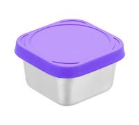 Lot de 6 récipients en acier inoxydable avec couvercles en silicone anti-fuite pour stocker des collations et des aliments cuits et pratiques (60 ml violet)