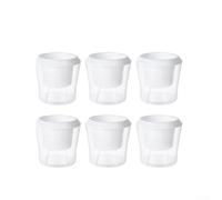 Lot de 6 récipients en plastique avec pot extérieur transparent et intérieur pour plantes d'intérieur nécessitant une humidité régulière mais contrôlée