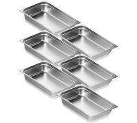 lot de 6 récipients Gastronorm poêles d'hôtel en acier inoxydable - 530x326x107mm - 13,9L - Ustensiles de cuisine de haute qualité pour la restauration et le catering