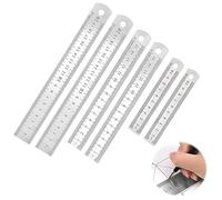 Lot de 6 Règle en Acier Inoxydable, 10cm 15cm 20cm Règle Métal Droite Précision Règle Métrique et Impérial Double Face pour l'ingénierie Enseignement Bureau Dessin Technique,reglet