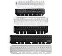 Lot de 6 règles de mesure en plastique avec 6 trous pour carnet de notes A5 A6 A7